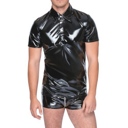 Black Level Men Chemise VINYL POLO Noire